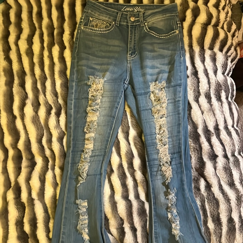 Super flare vintage ribbed jeans